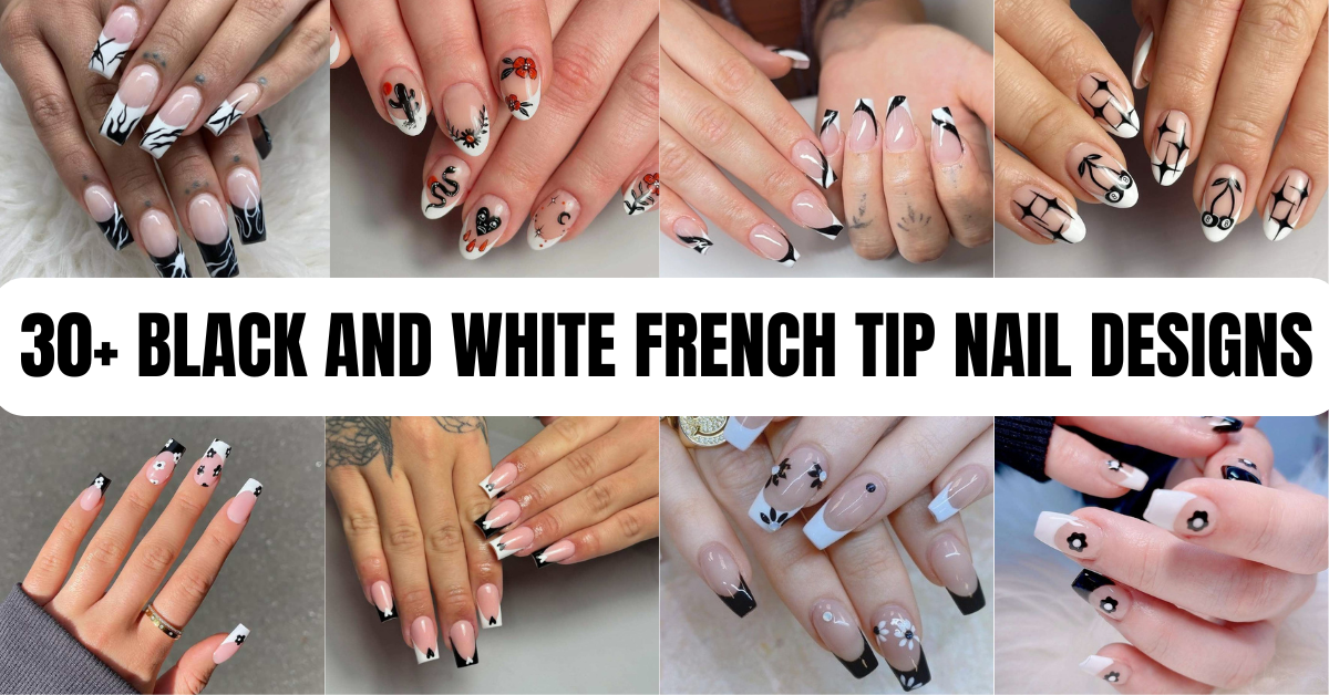 Black and White French Tip Nail Designs