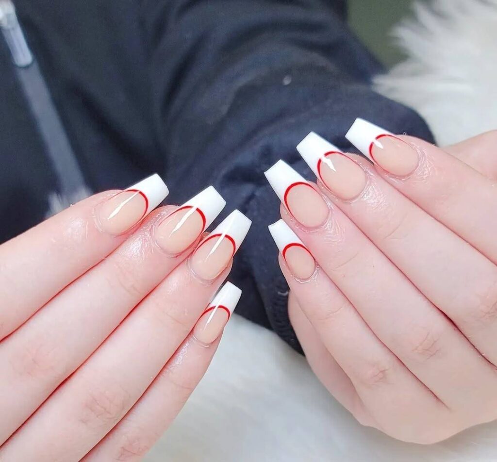 40 Red And White French Tip Nails That Are Anything But Basic 40-red-and-white-french-tip-nails-that-are-anything-but-basic