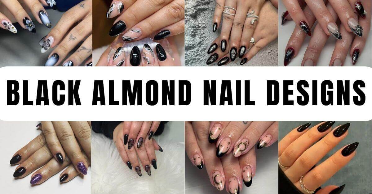 Black Almond Nails