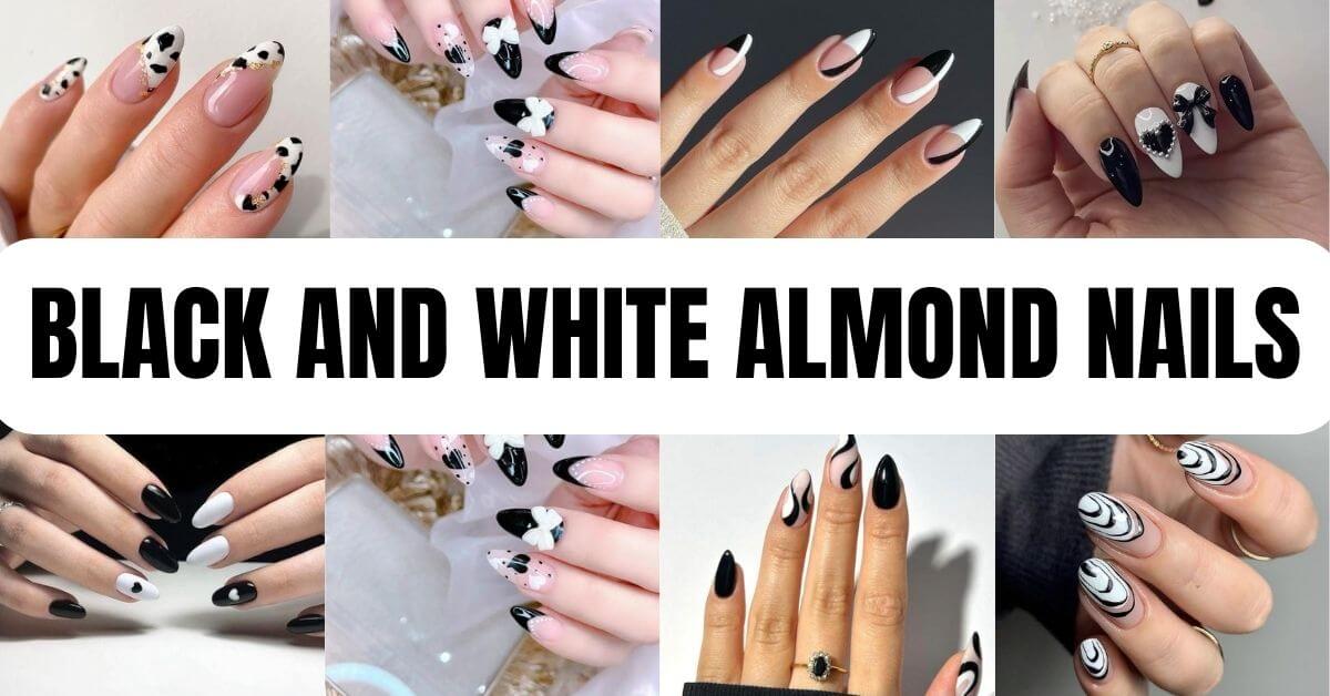 Black And White Almond Nails