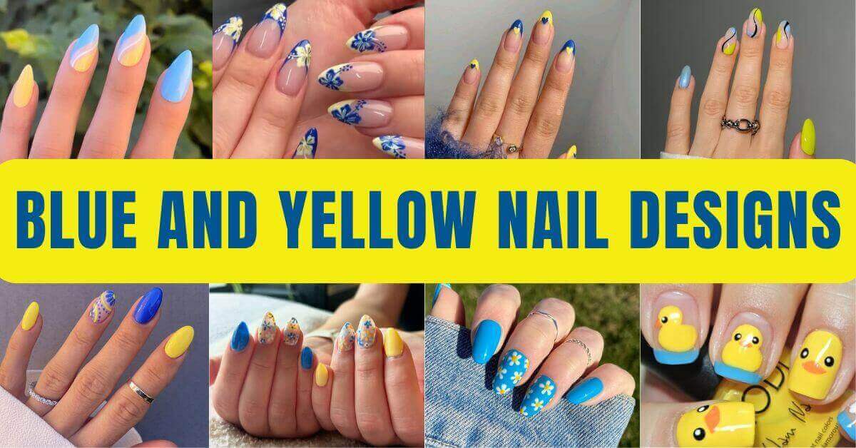 Blue and Yellow Nail Designs