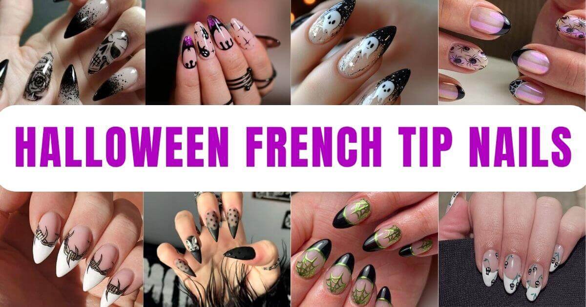 Halloween French Tip Nails