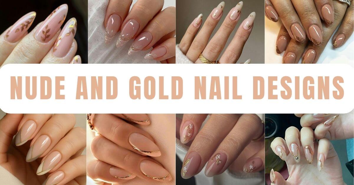 Nude and Gold Nails