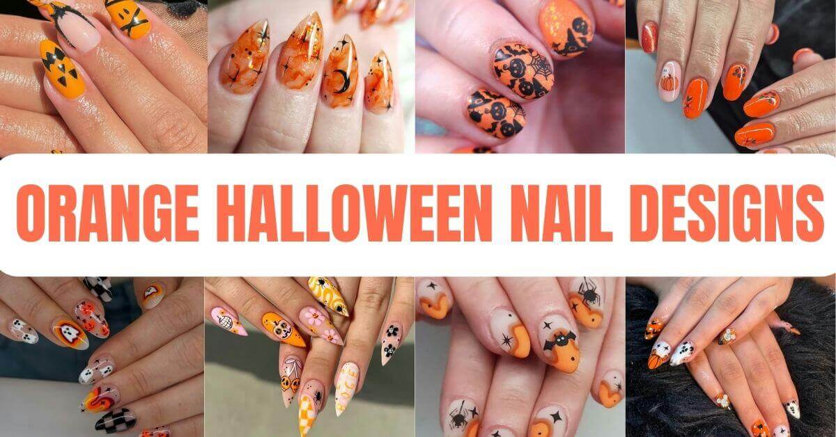 Orange Halloween Nails