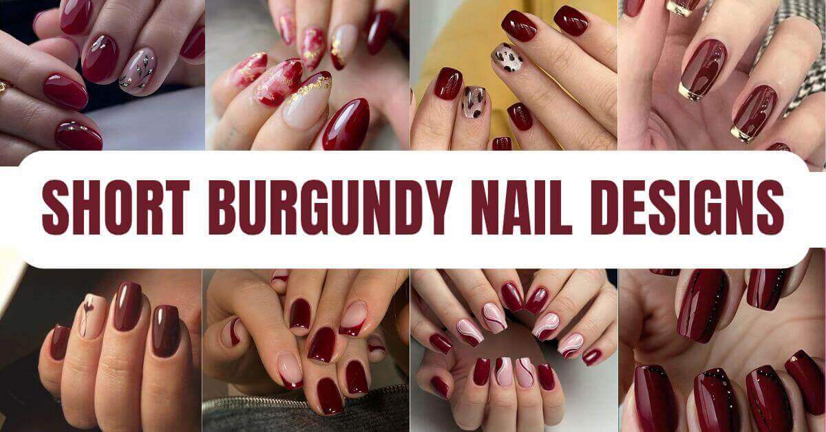 Short Burgundy Nails