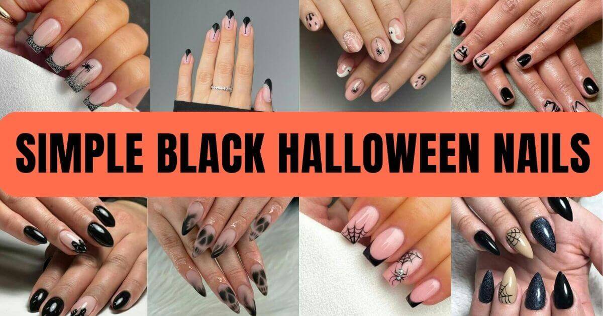 Simple Black Halloween Nails