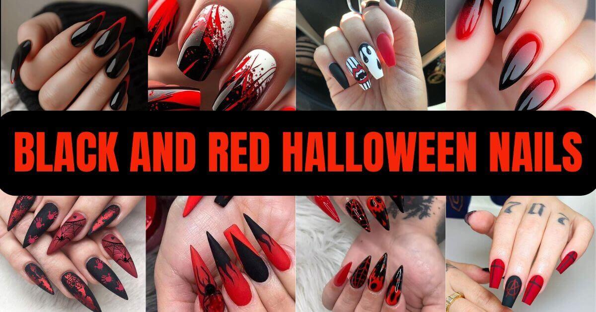 Black And Red Halloween Nails