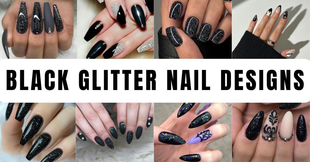 Black Glitter Nails