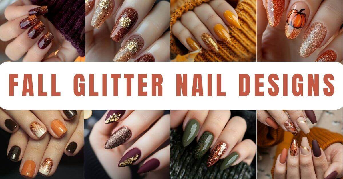 Fall Glitter Nails