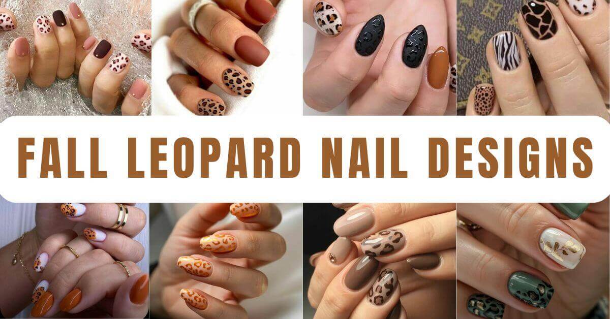 Fall leopard Nail designs