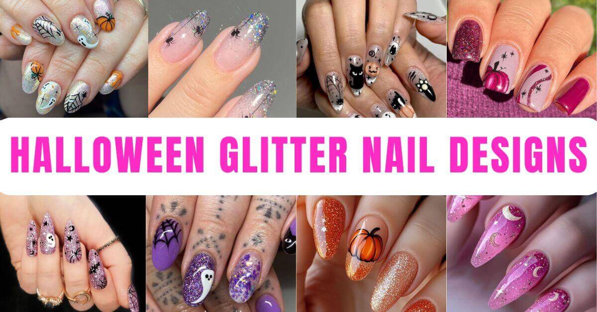 Halloween Glitter Nail designs