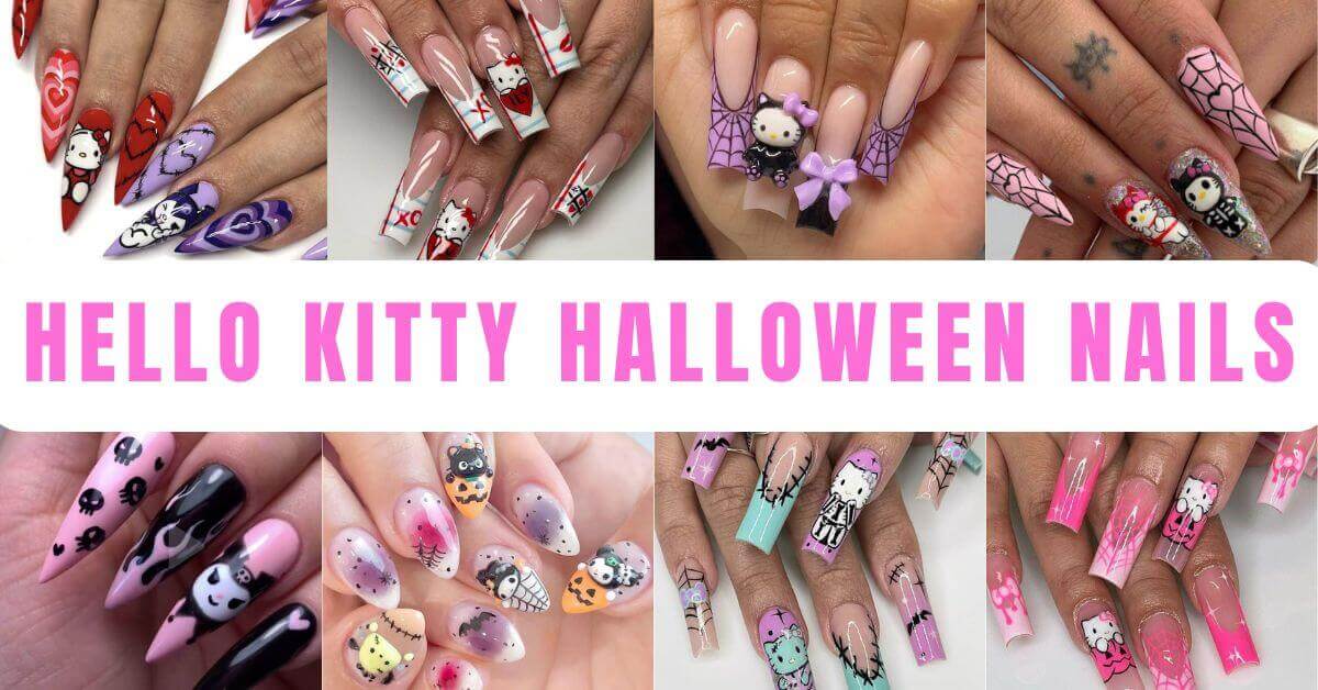 Hello Kitty Halloween Nails