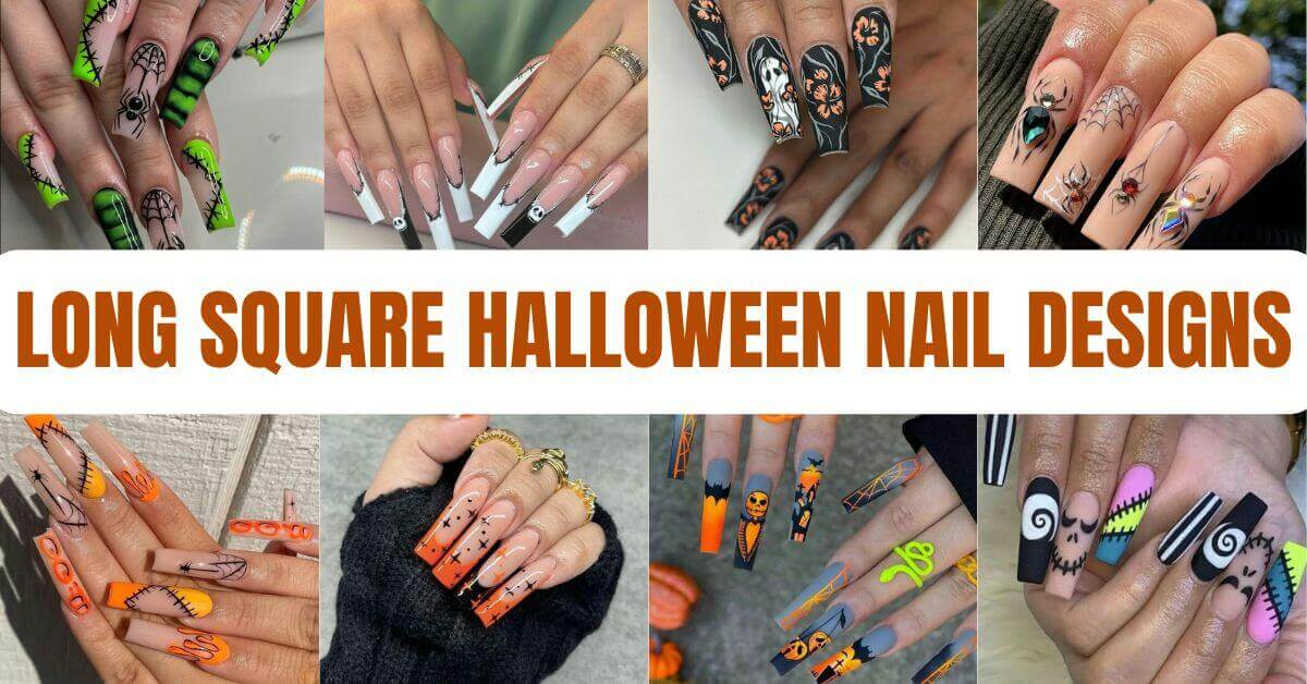 Long Square Halloween Nails