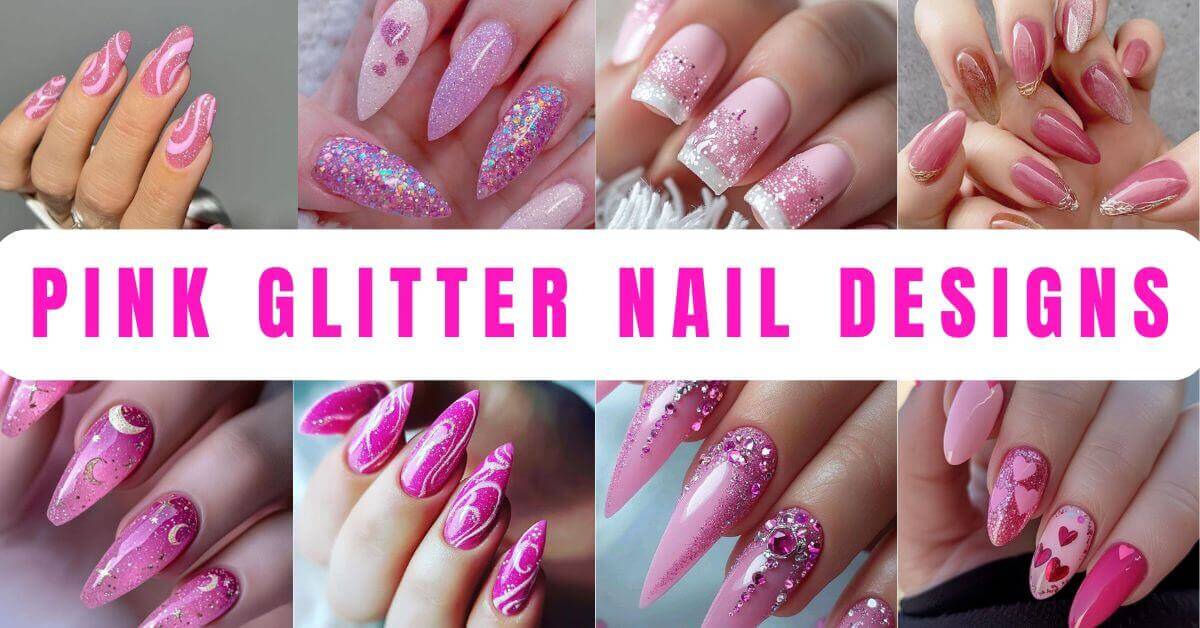 Pink Glitter Nail Designs
