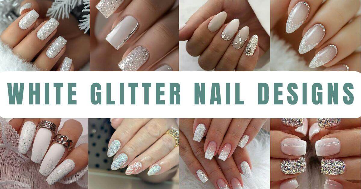 White Glitter Nails