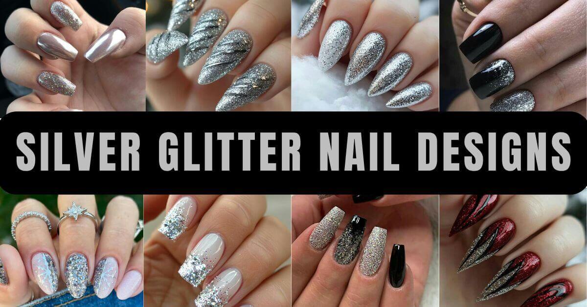 silver Glitter Nail Designs
