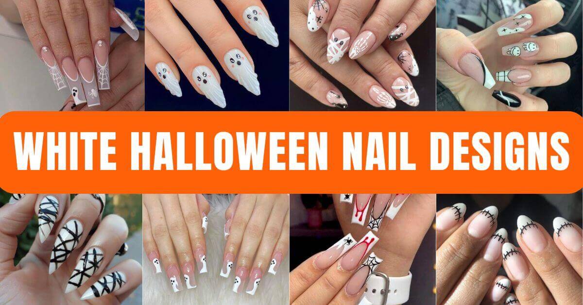 white halloween nail designs