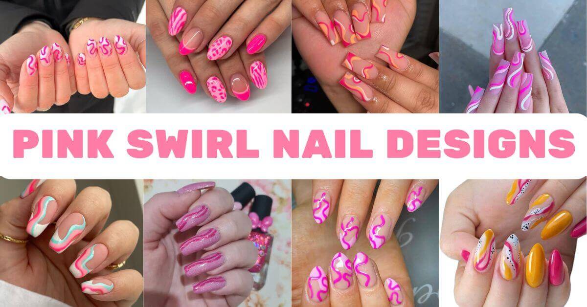 Pink Swirl Nails