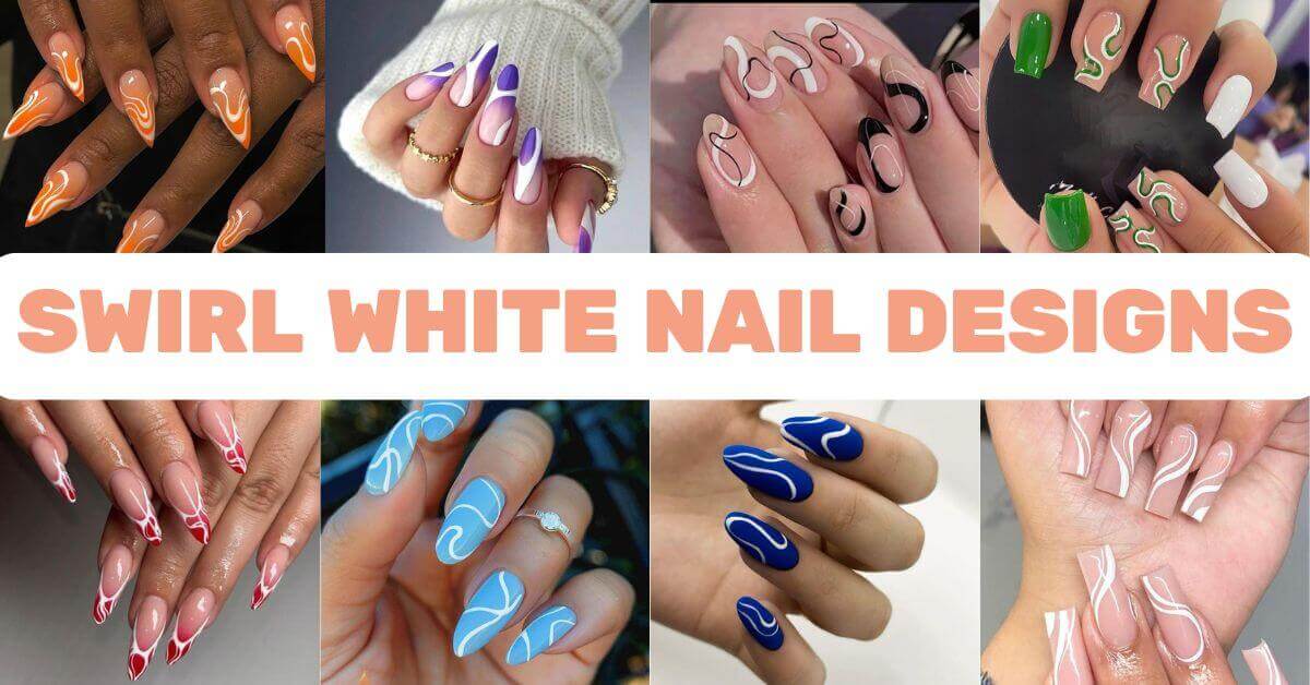 Swirl White Nail Designs