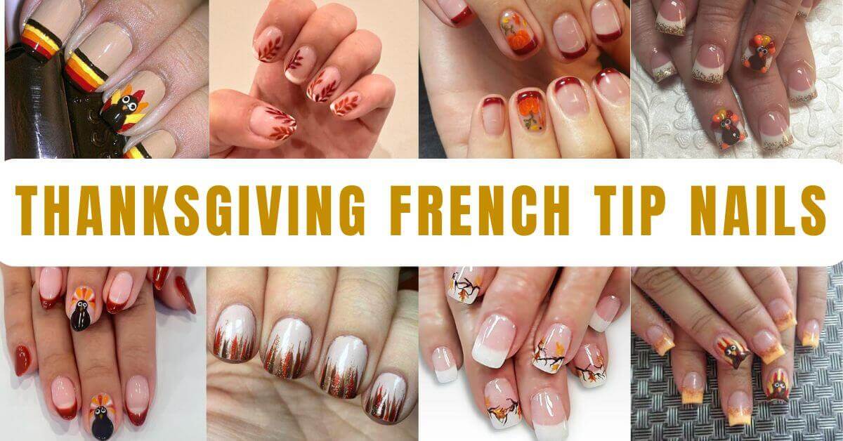 Thanksgiving French Tip Nails
