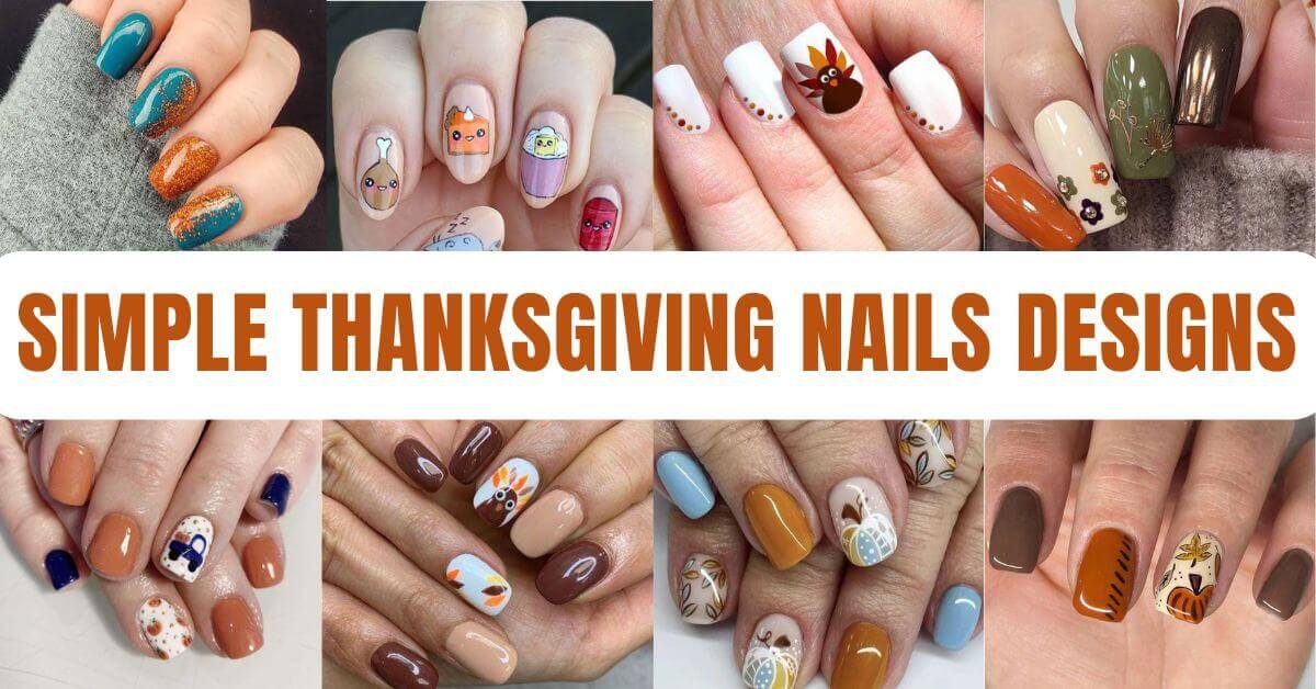 simple Thanksgiving Nails Designs