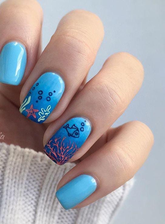 Short Beach Nails That Screams Vacation Mood FASHION SO SIMPLE Short Beach Nails That Screams Vacation Mood FASHION SO SIMPLE